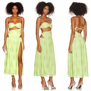 Lime Green Cutout Maxi Dress